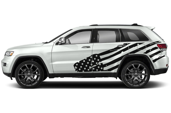 USA flag side graphics decals compatible with Jeep Grand Cherokee 2011-2021