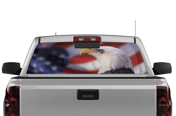 American flag eagle perforated decal for Chevrolet Silverado 2014-2018 