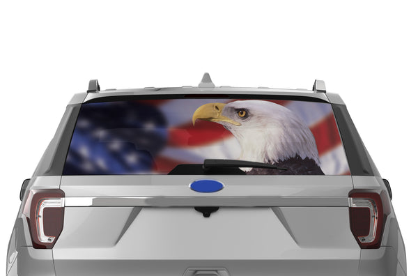 American flag perforated rear window decal for Ford Explorer 2011-2019