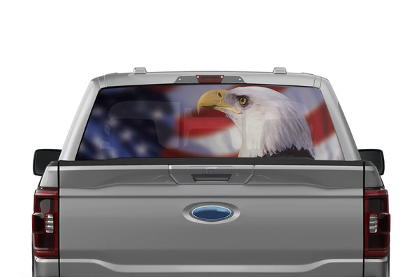 American eagle perforated rear window decal graphics for Ford F150