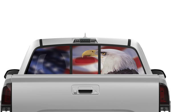 American eagle perforated window graphics decals for Toyota Tacoma