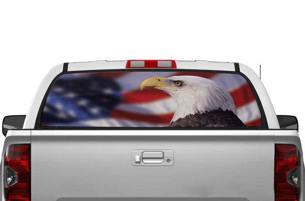 American eagle perforated window decals for Toyota Tundra 2014-2021