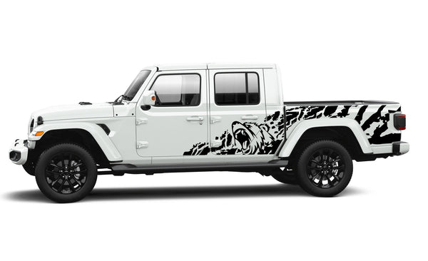 Bear splash graphics decal compatible with Jeep Gladiator JT