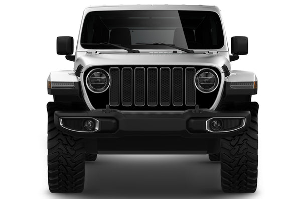 Blackout grille graphics decals compatible with Wrangler JL