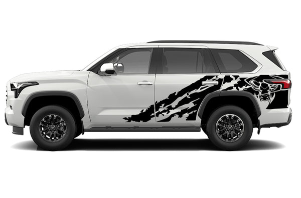 Bull shredded decals graphics compatible with Toyota Sequoia
