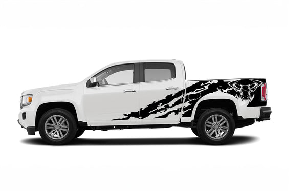 Bull shredded side graphics decals for GMC Canyon 2015-2022