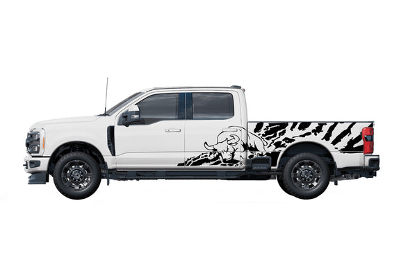 Bull splash side graphics decals for Ford F-250
