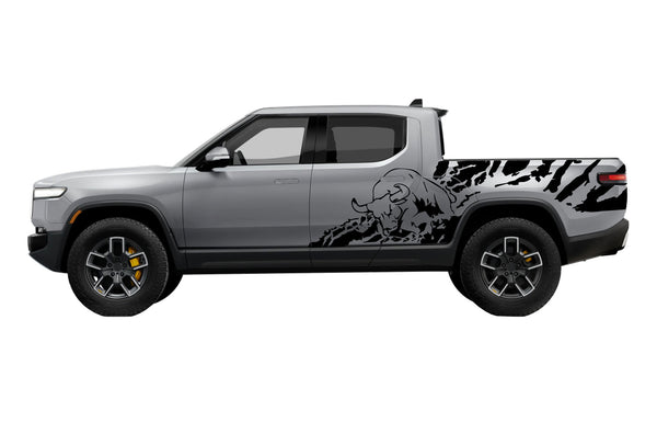 Bull splash side graphics decals for Rivian R1T