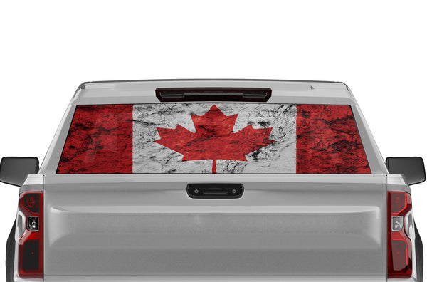 Canada flag perforated window graphics decal for Chevrolet Silverado