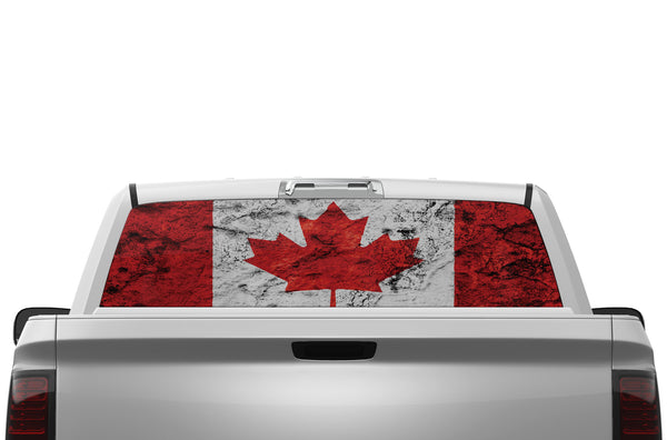 Canada flag perforated rear window decals for Dodge Ram 2009-2018