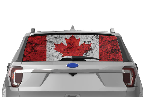 Canada flag perforated rear window decal for Ford Explorer 2011-2019