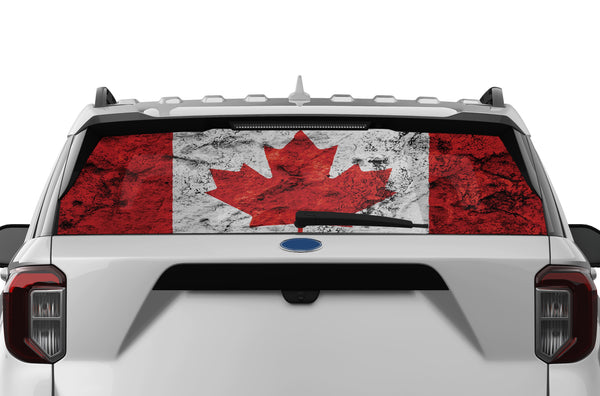 Canada flag perforated rear window decal graphics for Ford Explorer