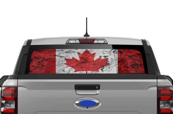 Canada flag perforated rear window decals graphics for Ford Maverick