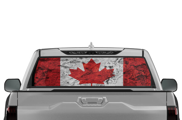 Canada flag perforated graphics rear window decals for Toyota Tundra