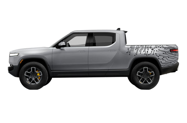 Circuit board bed graphics decals for Rivian R1T
