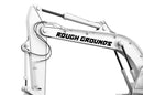Custom arm cylinder signs and vinyl lettering for excavators