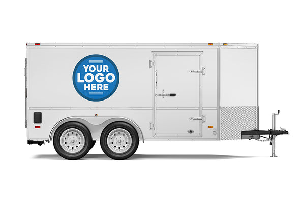 Custom business logo decals for enclosed trailer
