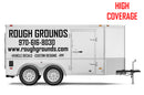 Custom business signs lettering decals for a 7' x 14' enclosed trailer