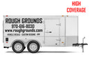 Custom business signs lettering decals for a 7' x 16' enclosed trailer
