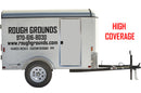 Custom business signs lettering decals for a 6' x 12' enclosed trailer