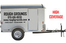 Custom business signs lettering decals for a 6' x 10' enclosed trailer