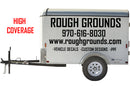 Custom business signs lettering decals for a 5' x 8' enclosed trailer
