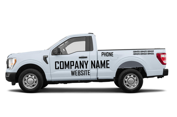 Custom business truck signs,decals lettering for regular cab pickups