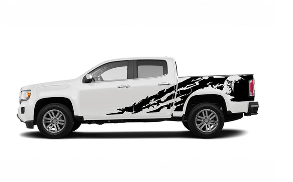 Eagle shredded side graphics decals for GMC Canyon 2015-2022