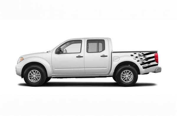 Flag bed side graphics decals for Nissan Frontier 2005-2021