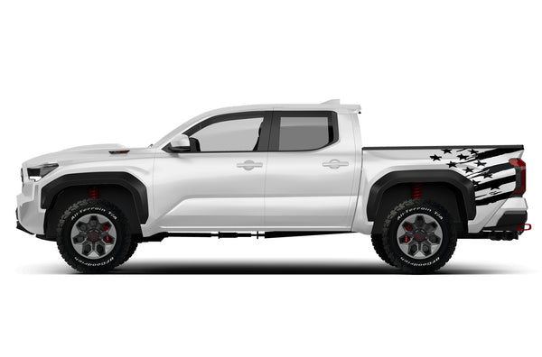 Flag bed side graphics decals for Toyota Tacoma