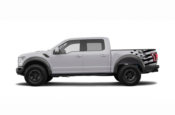 Flag side bed graphics decals for Ford F150 Raptor 2017-2020