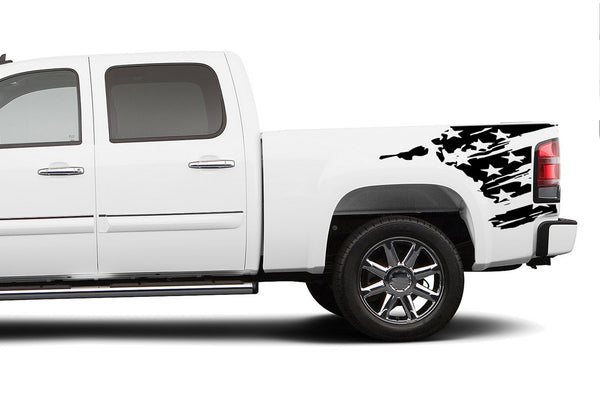 Flag side bed graphics decals for GMC Sierra 2007-2013