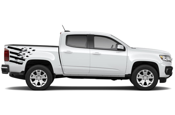Flag side bed graphics decals for Chevrolet Colorado 2015-2022