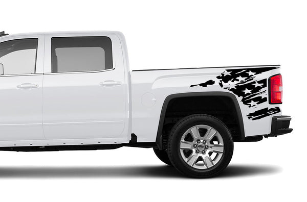 Flag side bed side graphics decals for GMC Sierra 2014-2018