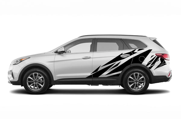 Geometric pattern graphics decals for Hyundai Santa Fe 2019-2023