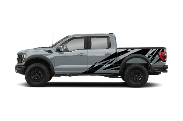 Geometric pattern side graphics decals for Ford F150 Raptor