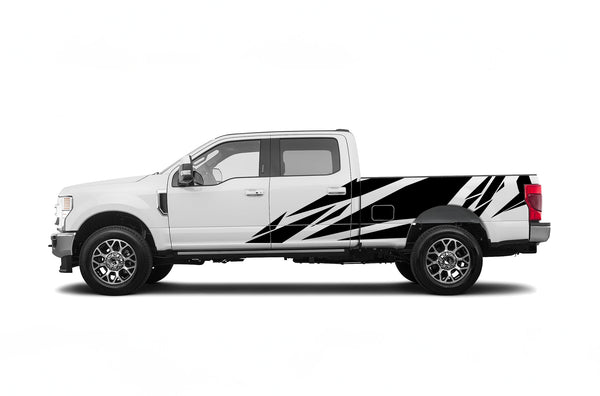 Geometric pattern side graphics decals for Ford F250 2017-2022