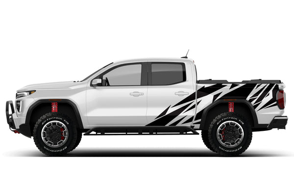 Geometric pattern side graphics decals for GMC Canyon