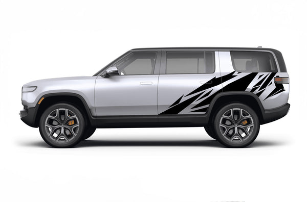 Geometric pattern side graphics decals for Rivian R1S