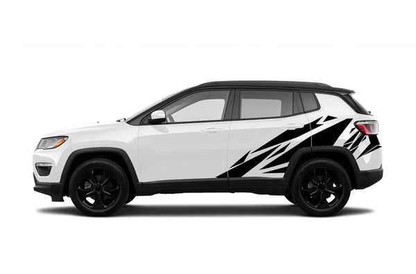 Geometric pattern side graphics decals for Jeep Compass