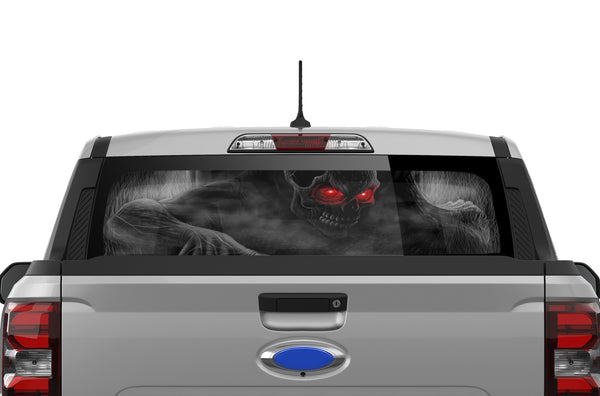 Ghost skull perforated rear window decals graphics for Ford Maverick