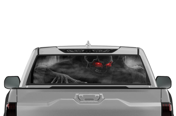 Ghost skull perforated graphics window decals for Toyota Tundra