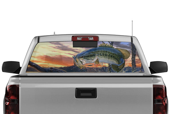 Largemouth bass perforated decal for Chevrolet Silverado 2014-2018 