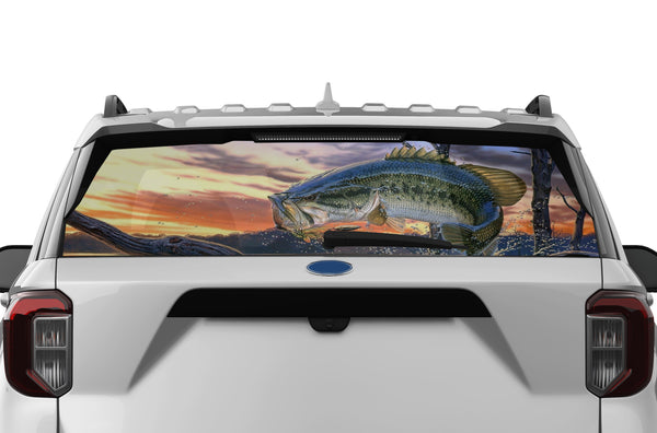 Largemouth bass perforated rear window decal for Ford Explorer