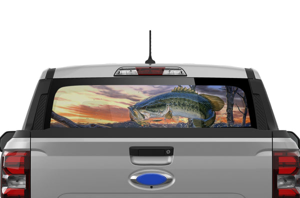Largemouth bass perforated window decals graphics for Ford Maverick