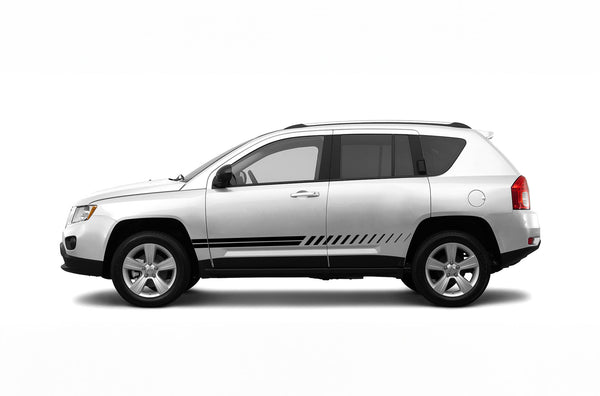 Lower double stripes decals compatible with Jeep Compass 2011-2017