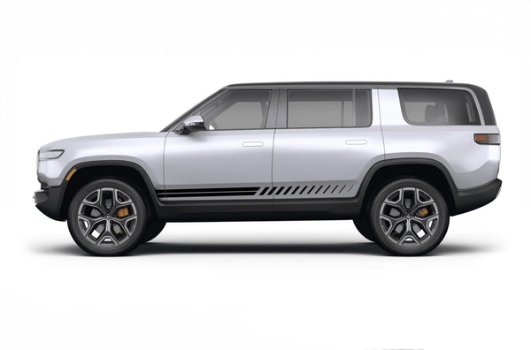 Lower panel stripes side graphics decals for Rivian R1S