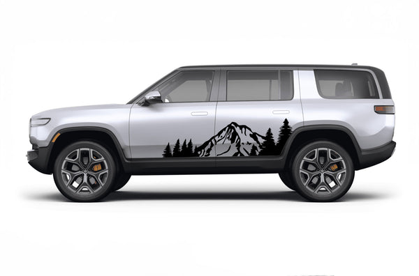 Mountain forest side graphics decals for Rivian R1S