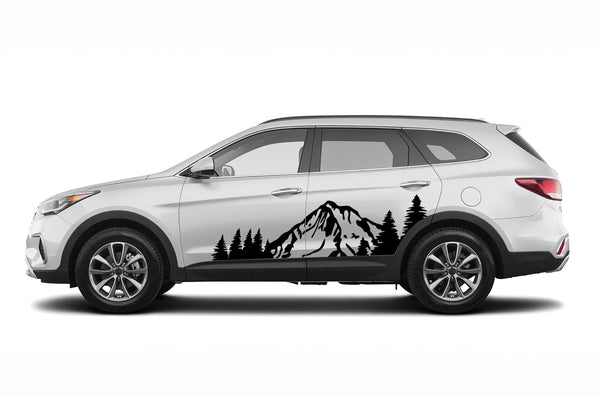 Mountain forest graphics decals for Hyundai Santa Fe 2019-2023