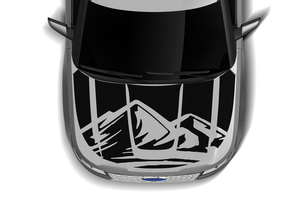 Mountain hood graphics decals for Ford Explorer 2013-2015